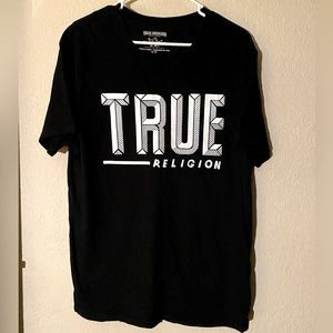 XL True Religion Black Crew Neck Short-Sleeve Graphic Tee
